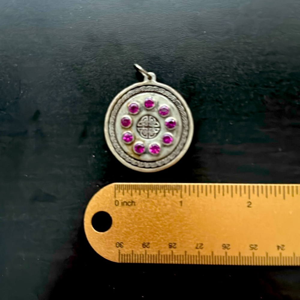 Sterlingg silver and faceted pink tourmaline pendant